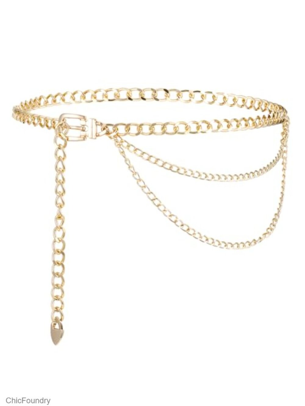 Gold Chain Belt for Women Plus Size 57" Hollow Waist Belt Punk Metal Body Chain